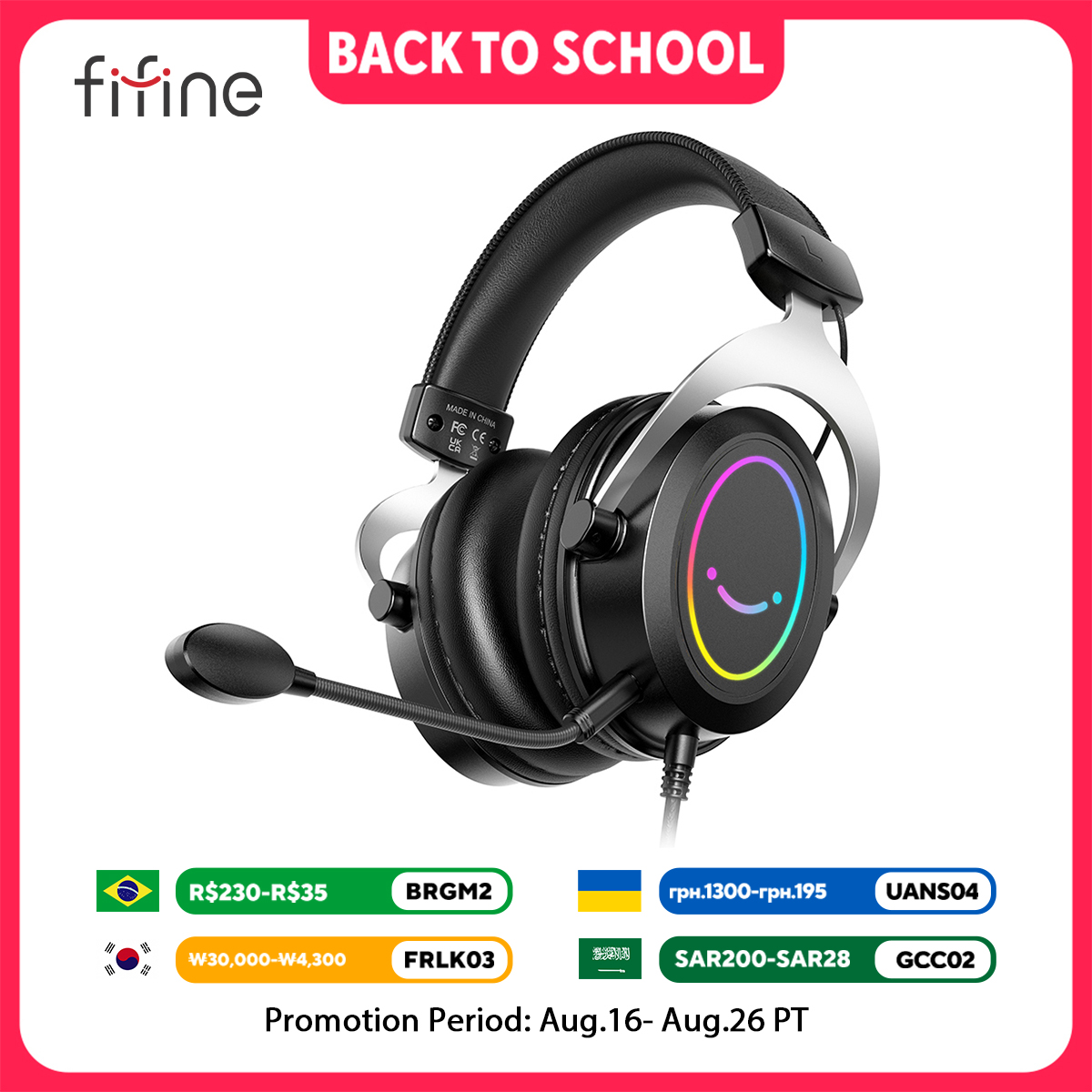 FIFINE Gaming Headpset with Dy - Gaming Headset Rgb recension och pris