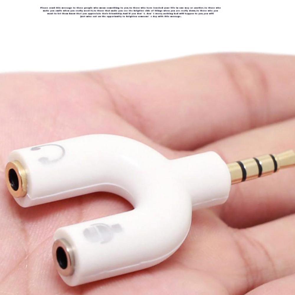 1PC Dual 3.5MM U Type Adapter  - Earphone Splitter Jack recension och pris