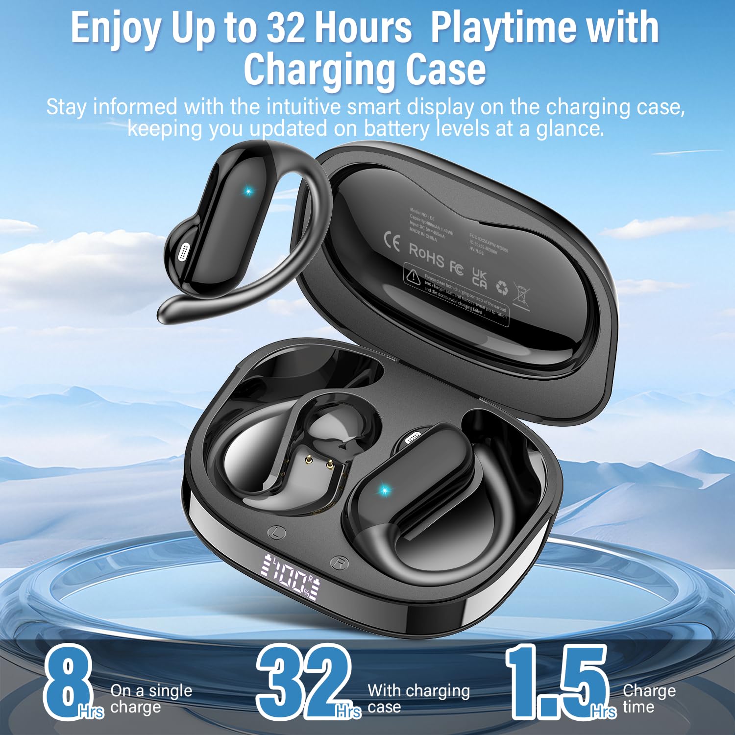 2026 Open-Ear Earbuds Bluetoot - Sports Earphone Hook recension och pris
